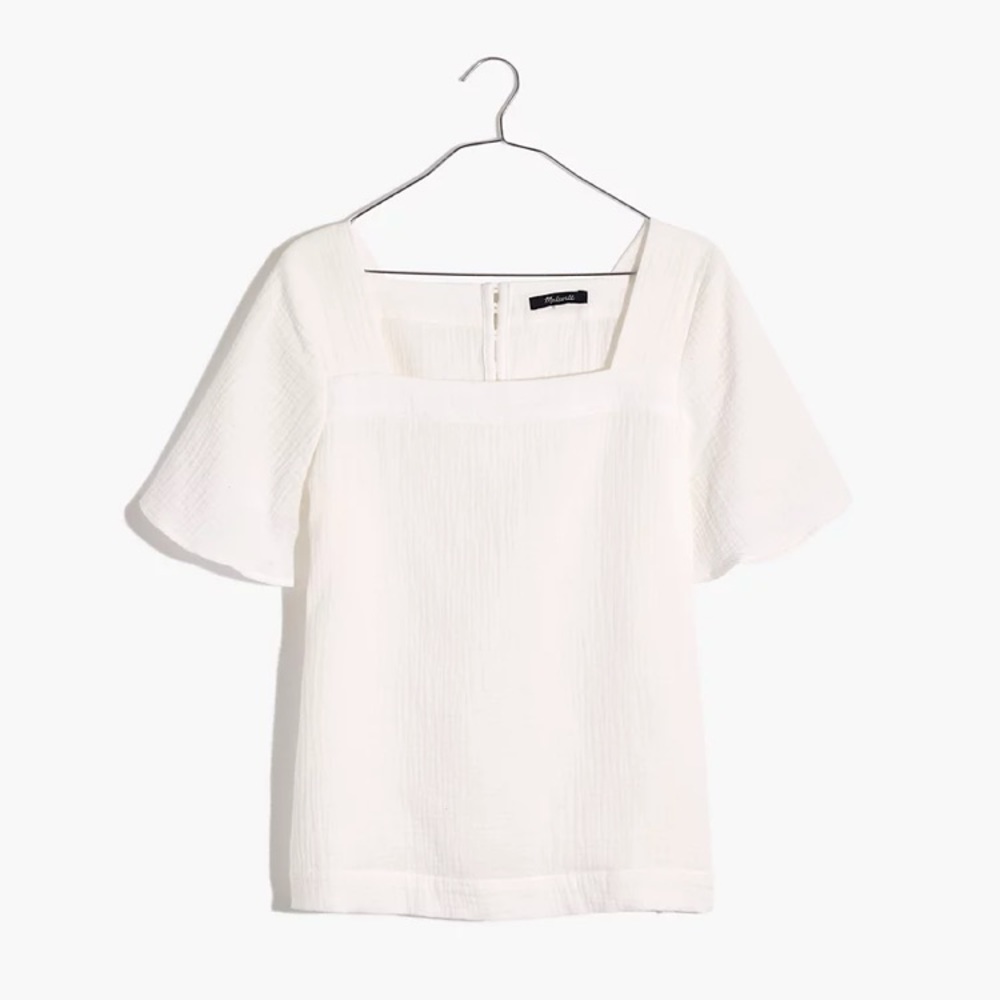 Madewell Lightspun Harlow Square-Neck Top
